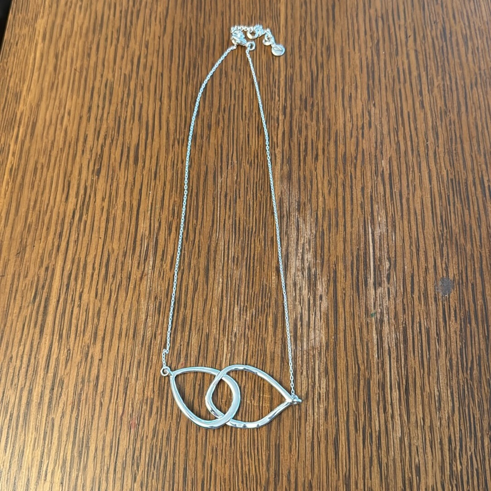 Chloe + Isabel Necklace Silver Interlocking Teardrop